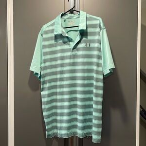 Under Armour men’s 2XL loose heat gear golf shirt polo. Excellent condition.